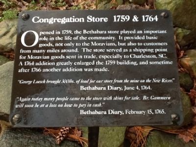 Congregation Store 1759 & 1764 Marker. Click for full size. Congregation Store 1759 & 1764 Marker image. Click for full size.