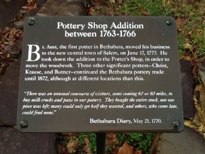 Pottery Shop Addition between 1763-1766 Marker image. Click for full size.