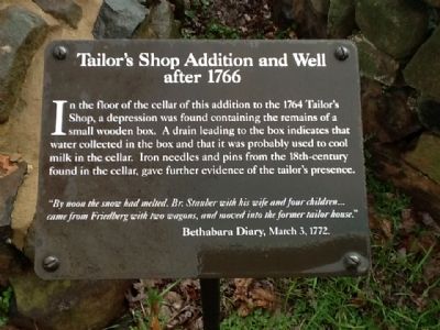 Tailor's Shop Addition and Well after 1766 Marker image. Click for full size.