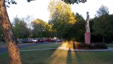Mennonite Settler Monument at Sunset. Click for full size. Mennonite Settler Monument at Sunset image. Click for full size.