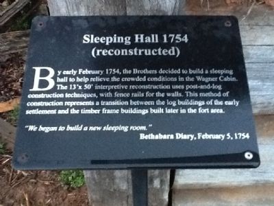Sleeping Hall 1754 Marker image. Click for full size.