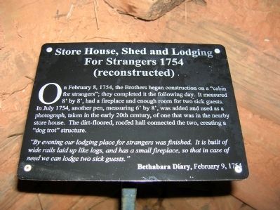 Store House, Shed and Lodging For Strangers 1754 Marker image. Click for full size.