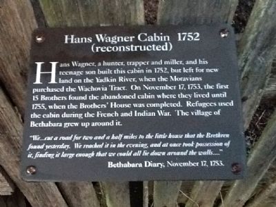 Hans Wagner Cabin 1752 Marker image. Click for full size.