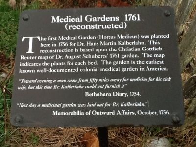 Medical Gardens 1761 Marker image. Click for full size.