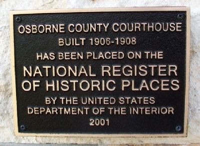 Osborne County Courthouse NRHP Marker image. Click for full size.