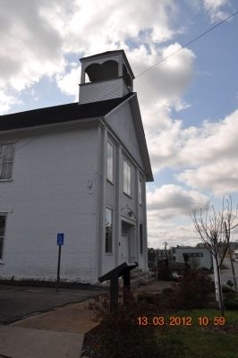 Difficult Times Marker and the First Cumberland Presbyterian Church. Click for full size. Difficult Times Marker and the First Cumberland Presbyterian Church image. Click for full size.