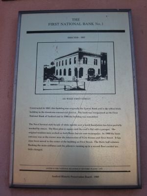The First National Bank No. 1 Marker. Click for full size. The First National Bank No. 1 Marker image. Click for full size.