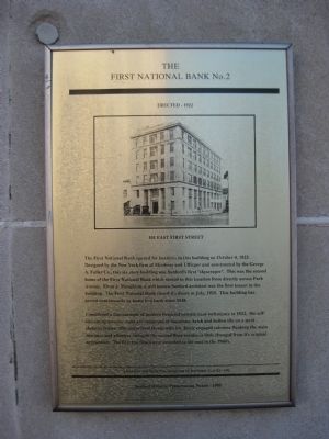 The First National Bank No. 2 Marker image. Click for full size.