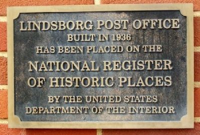 Lindsborg Post Office NRHP Marker image. Click for full size.