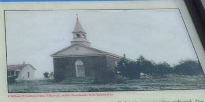 Clifton Presbyterian Church with Stockade Hill behind it image. Click for full size.