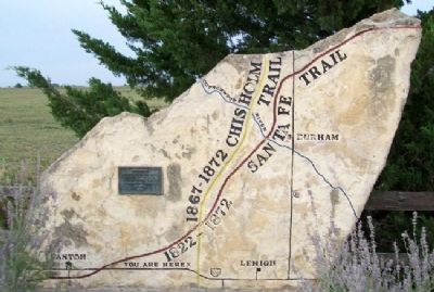 Santa Fe and Chisholm Trails Marker image. Click for full size.