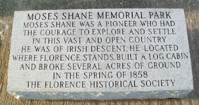 Moses Shane Memorial Park Marker image. Click for full size.