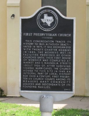 First Presbyterian Church of Rockport Marker image. Click for full size.