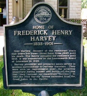 Home of Frederick Henry Harvey Marker. Click for full size. Home of Frederick Henry Harvey Marker image. Click for full size.