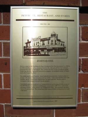 The PICO Hotel, Restaurant, and Stores Marker image. Click for full size.