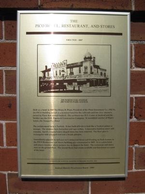 The PICO Hotel, Restaurant, and Stores Marker. Click for full size. The PICO Hotel, Restaurant, and Stores Marker image. Click for full size.