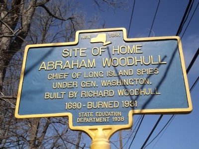 Abraham Woodhull Home Marker image. Click for full size.