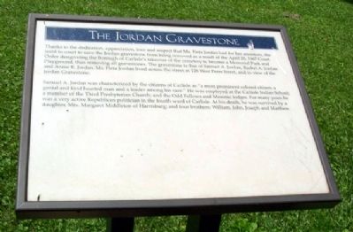The Jordan Gravestone Marker image. Click for full size.