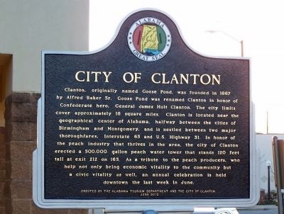 City of Clanton Marker image. Click for full size.