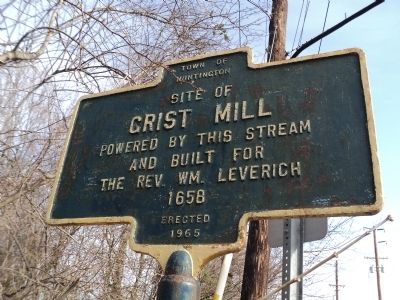 Site of Grist Mill Historical Marker