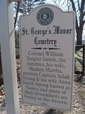 St. George’s Manor Cemetery Marker image. Click for full size.