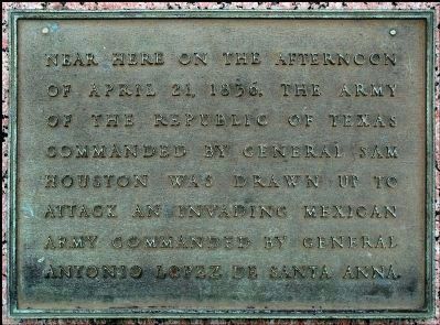 Site of Battle of San Jacinto, 1836 marker. Click for full size. Site of Battle of San Jacinto, 1836 marker image. Click for full size.
