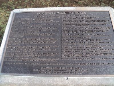 Roosevelt Memorial Rocks Marker image. Click for full size.