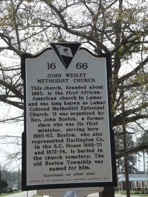 John Wesley Methodist Church Marker image. Click for full size.