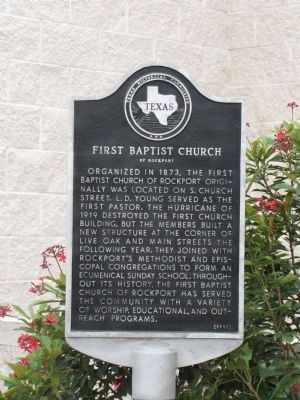 First Baptist Church of Rockport Marker image. Click for full size.