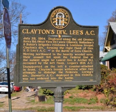 Clayton's Div., Lee's A.C. Marker image. Click for full size.