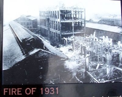 Fire of 1931 Photo on Marker image. Click for full size.