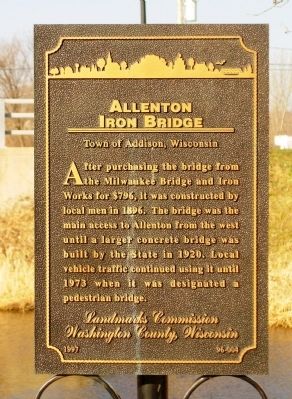 Allenton Iron Bridge Marker. Click for full size. Allenton Iron Bridge Marker image. Click for full size.
