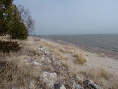 Lake Michigan shoreline near Marker. image. Click for full size.