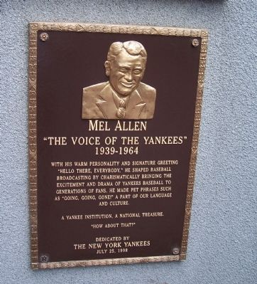 Mel Allen Marker image. Click for full size.