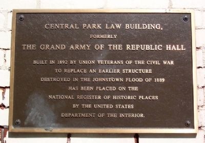 The Grand Army of the Republic Hall Marker image. Click for full size.