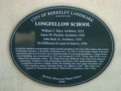 Longfellow School Marker image. Click for full size.