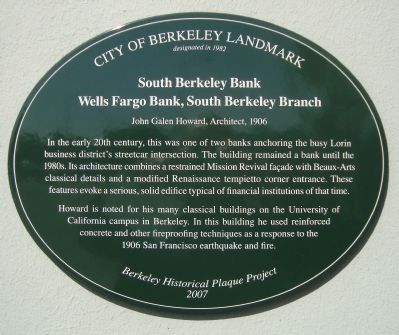 South Berkeley Bank Marker image. Click for full size.