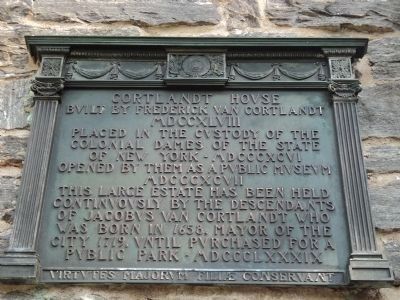 Cortlandt House Marker image. Click for full size.