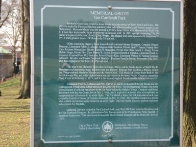 Memorial Grove Marker image. Click for full size.