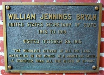 Ohio University's William Jennings Bryan Marker image. Click for full size.