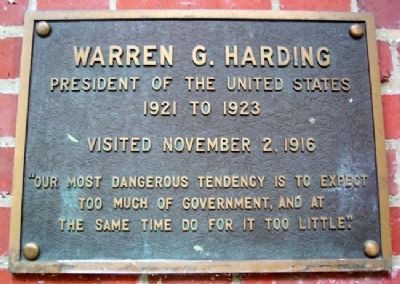 Ohio University's Warren G. Harding Marker image. Click for full size.