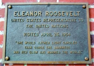 Ohio University's Eleanor Roosevelt Marker image. Click for full size.