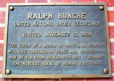 Ohio University's Ralph Bunche Marker image. Click for full size.