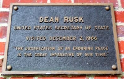 Ohio University's Dean Rusk Marker image. Click for full size.