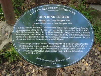 John Hinkel Park Marker image. Click for full size.