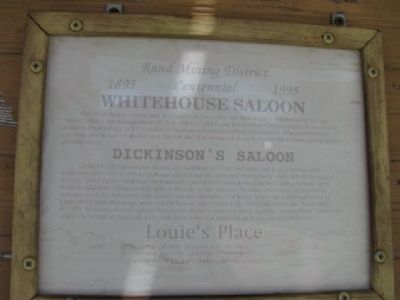 Whitehouse Saloon Marker image. Click for full size.
