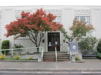 Martinez Public Library and Marker - wide view. Click for full size. Martinez Public Library and Marker - wide view image. Click for full size.