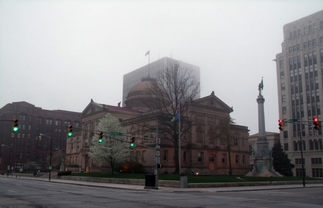 Other View - - Replica of the Statue of Liberty -and- St. Joseph County Courthouse image. Click for full size.