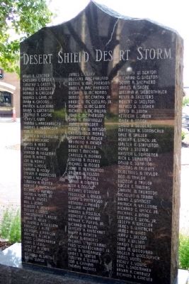 Desert Shield - Desert Storm Memorial (Side B). Click for full size. Desert Shield - Desert Storm Memorial (Side B) image. Click for full size.