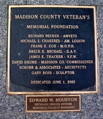 Madison County Veterans War Memorial Foundation Marker image. Click for full size.